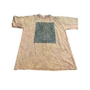 Vintage Bulurru Australian Aboriginal Art T-Shirt Brown XXL Karen Taylor 90s
